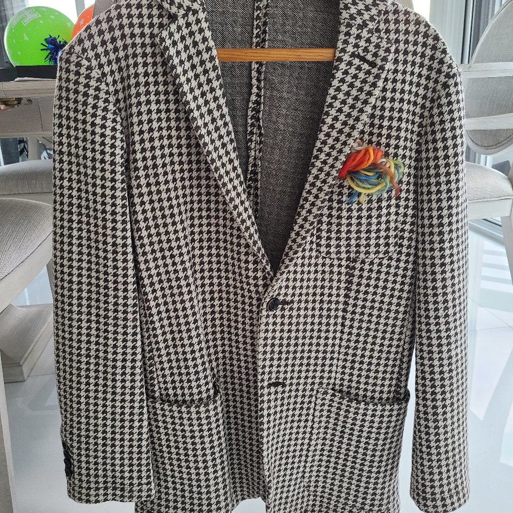 AT.P.CO Herringbone pattern Brown Beige Mens jacket blazer  52